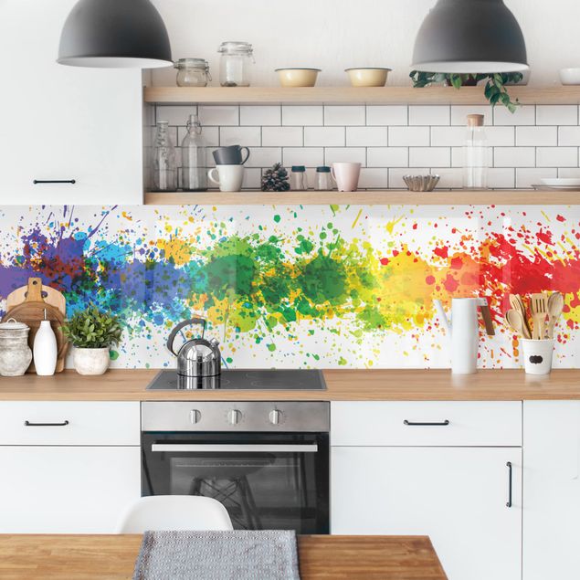 Rivestimenti cucina di plastica Schizzi d'arcobaleno II