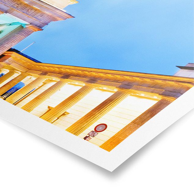 Poster - Illuminato Porta di Brandeburgo - Panorama formato orizzontale