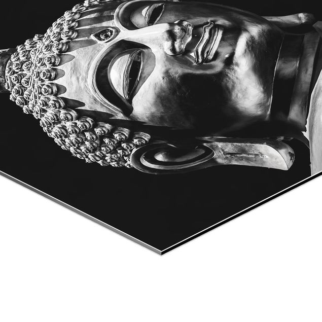 Esagono in Alluminio Dibond - Buddha Statue Viso