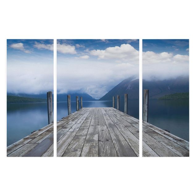 Stampa su tela 3 parti - Nelson Lakes National Park New Zealand - Trittico