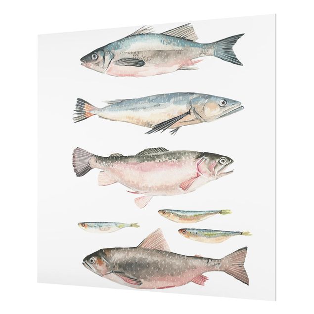 Paraschizzi in vetro - Seven Fish In Watercolor I