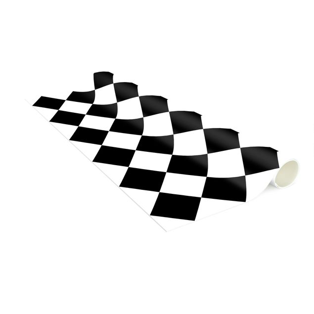 tappeto scacchiera Motivo geometrico scacchiera ruotata bianco e nero