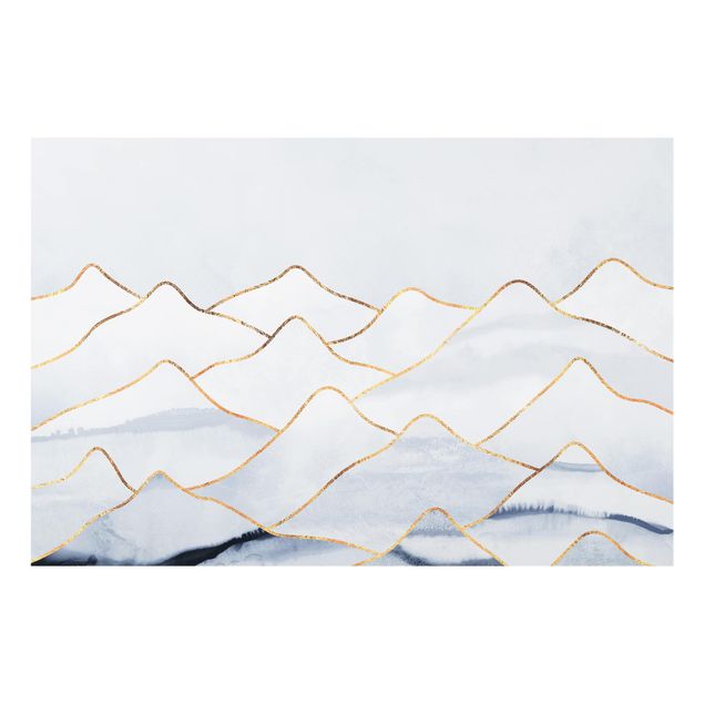 Paraschizzi in vetro - Watercolor Mountains White Gold