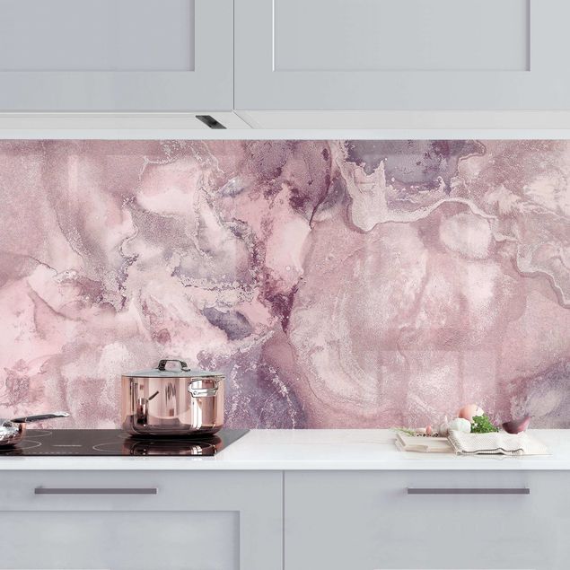 Rivestimenti cucina pannello Esperimenti di colore in marmo viola