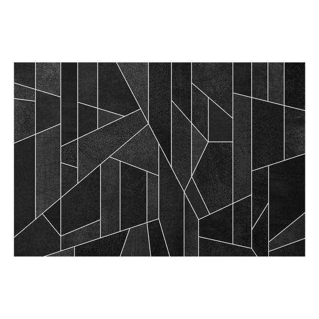 Paraschizzi in vetro - Black And White Geometric Watercolor