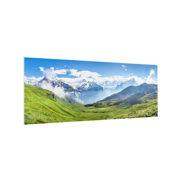 Paraschizzi in vetro - Panorama delle Alpi svizzere - Panorama 5:2