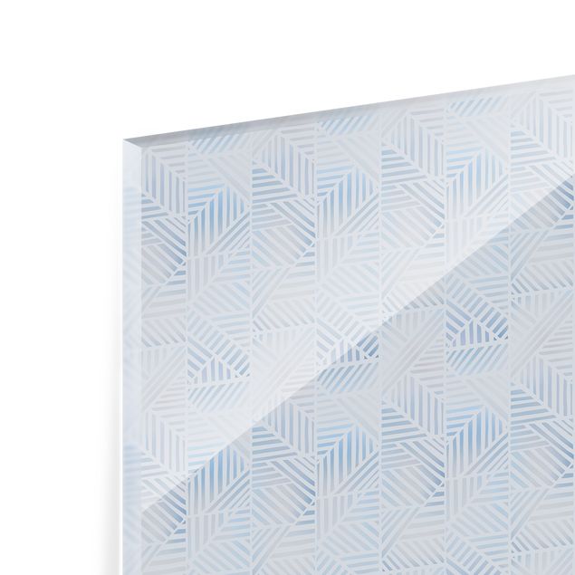 Paraschizzi in vetro - Fantasia di linee gradiente in blu - Formato orizzontale 3:2