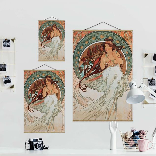 Foto su tessuto da parete con bastone - Alfons Mucha - Quattro arti - Musica - Verticale 3:2