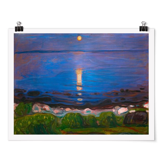 Poster - Edvard Munch - Summer Night On The Sea Beach - Orizzontale 3:4