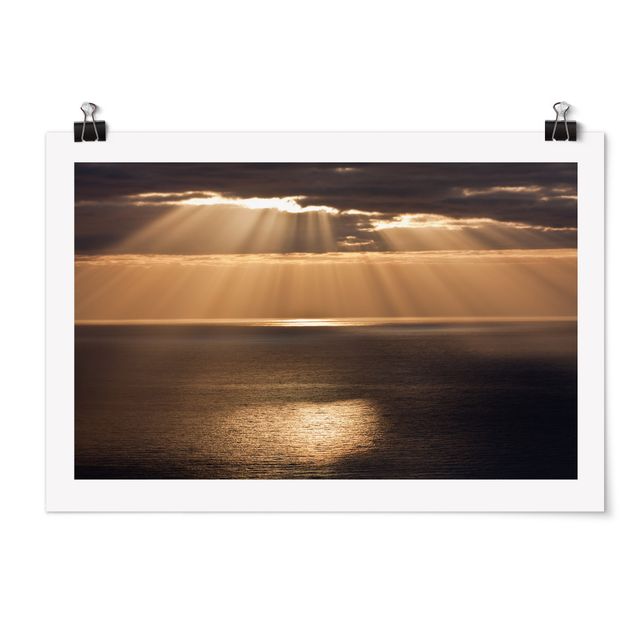 Poster - Raggi di sole sopra il mare - Orizzontale 2:3