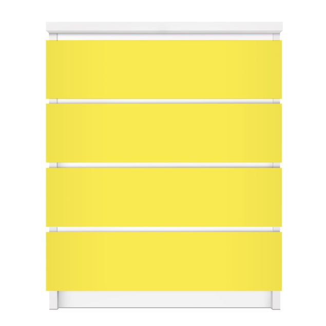 Carta adesiva per mobili IKEA - Malm Cassettiera 4xCassetti - Colour Lemon Yellow