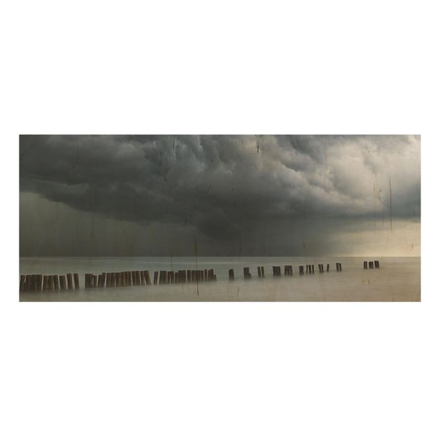 Quadro in legno - Nubi di tempesta sul Mar Baltico - Panoramico