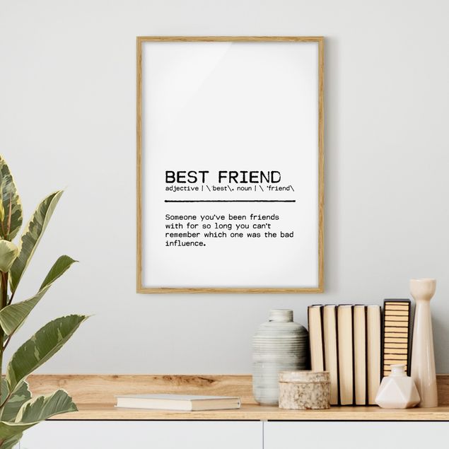 Poster con cornice - Definition Best Friend