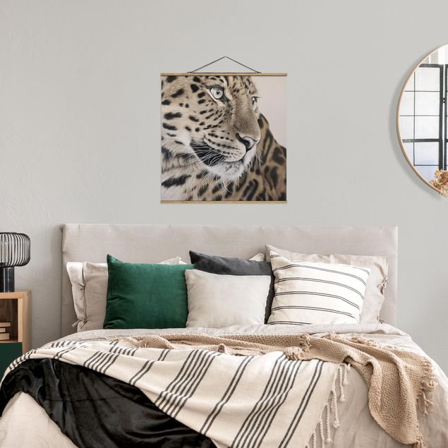 Foto su tessuto da parete con bastone - Il leopardo