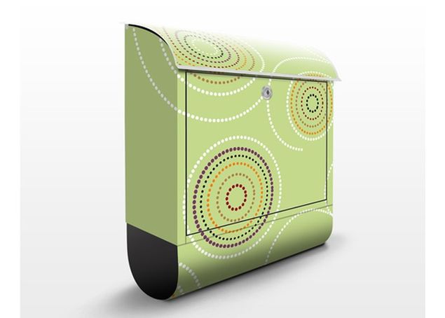 Cassetta postale Aborigines Green Pattern 39x46x13cm