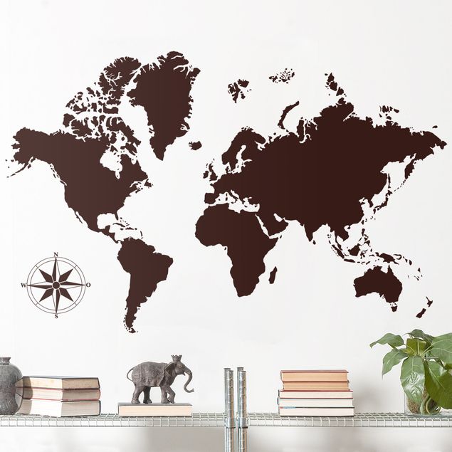 Adesivo murale - Dettagliata mappa del mondo