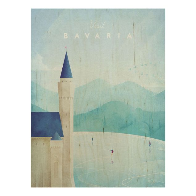 Stampa su legno - Poster TRAVEL - Baviera - Verticale 4:3