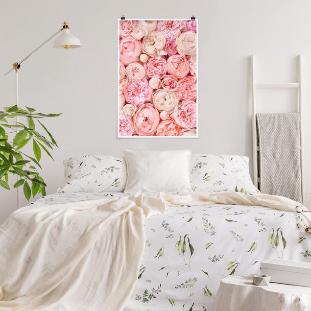 Poster - Rose Rose Coral Shabby - Verticale 3:2