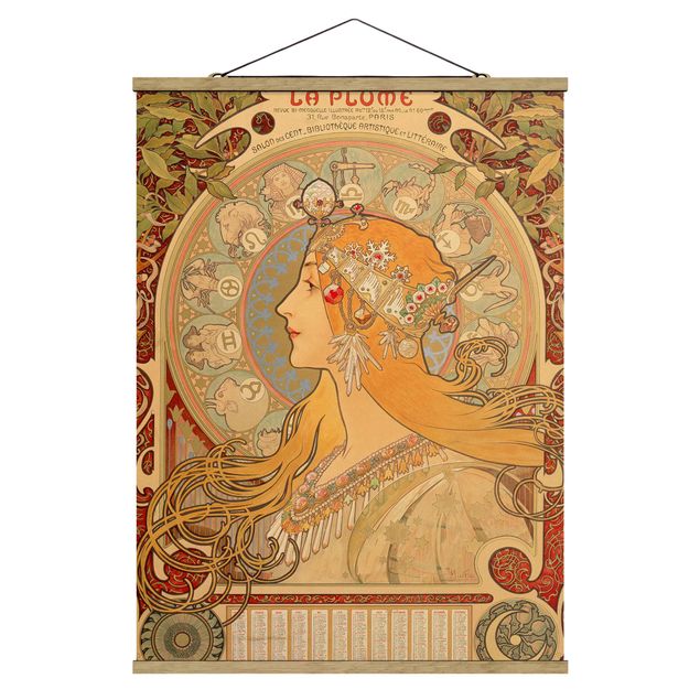 Foto su tessuto da parete con bastone - Alfons Mucha - Segni dello zodiaco - Verticale 4:3