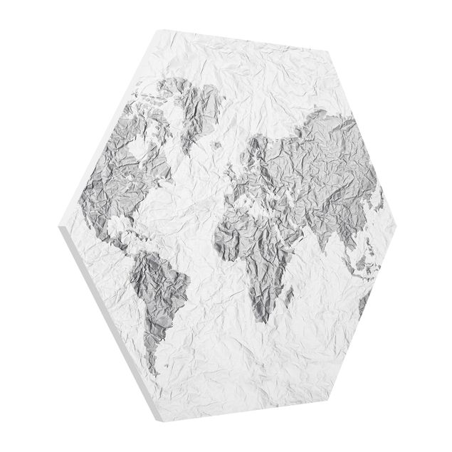 Esagono in forex - Paper World Map Bianco Grigio