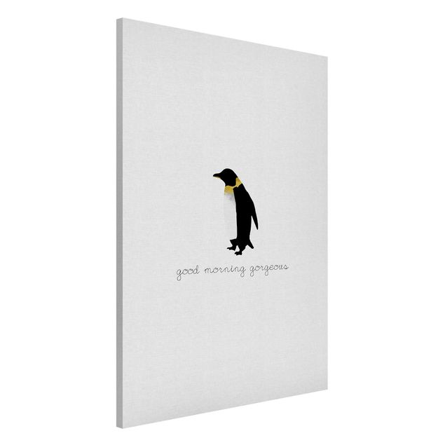 Lavagna magnetica nero Citazione Pinguino Buongiorno Splendido