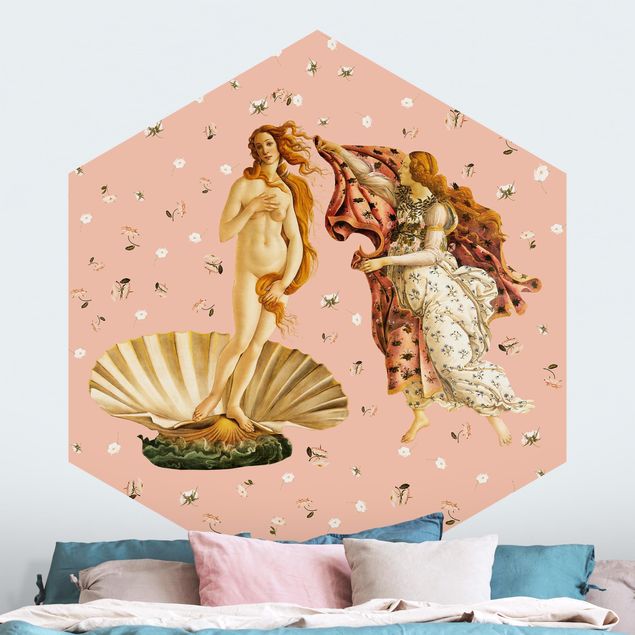 Carta da parati - La Venere di Botticelli su rosa