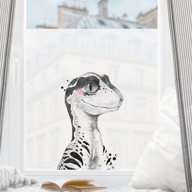 pellicola colorata per vetri Disegno di dinosauro - Raptor