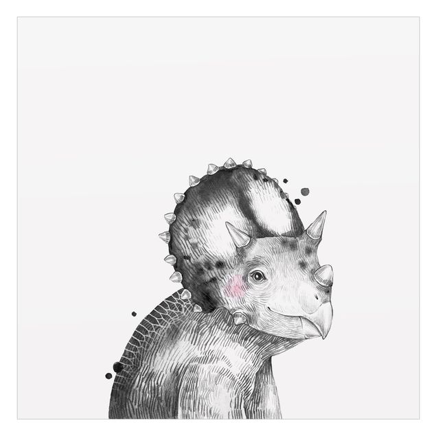 Decorazione per finestre - Disegno di dinosauro - Triceratopo