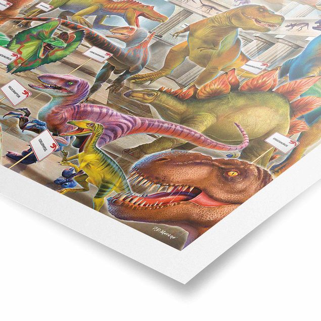 Poster - Dinosauri nel museo di storia naturale
