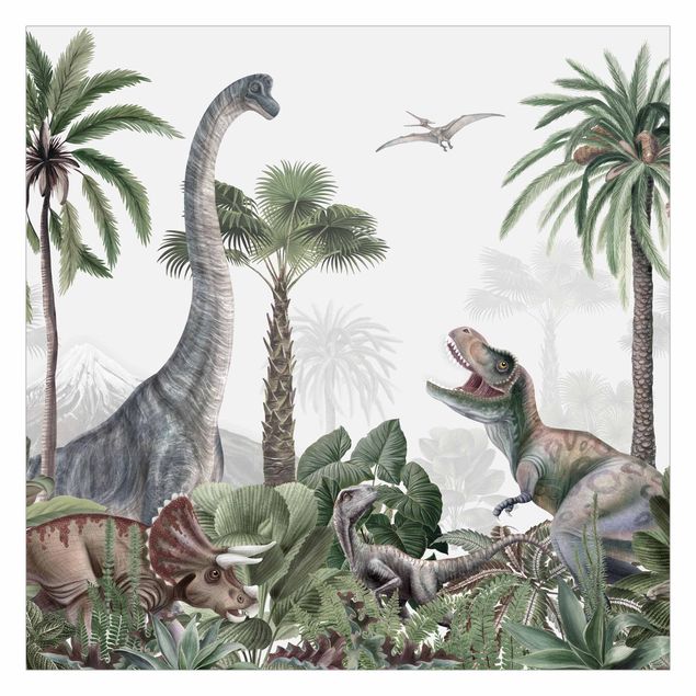 Carta da parati - Dinosauri giganti nella giungla