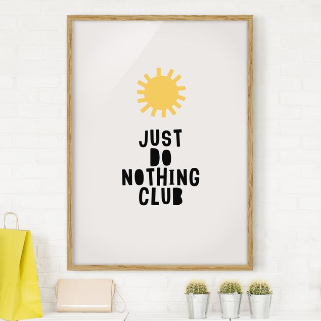 Poster con cornice - Do Nothing Club giallo