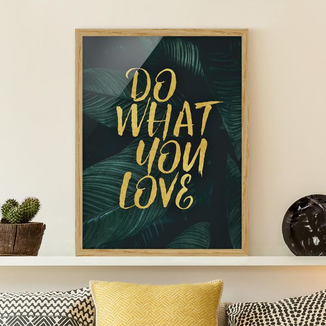 Poster con cornice - Do what you love botanica scura