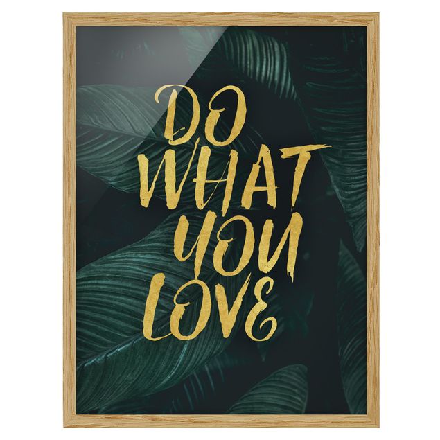 Poster con cornice - Do what you love botanica scura