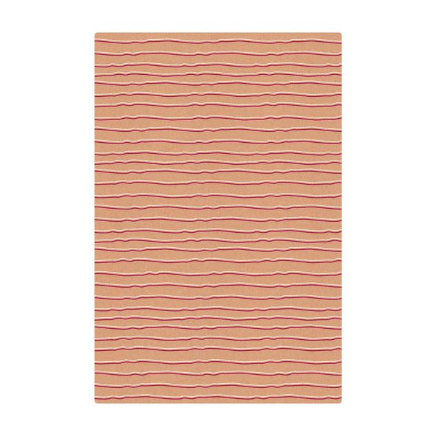 Tappetino di sughero - Linea doppia in color melanzana e bianco - Formato verticale 2:3