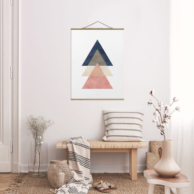 Foto su tessuto da parete con bastone - I triangoli - Verticale 3:4