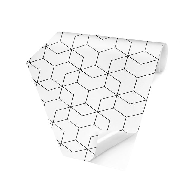 Carta da parati esagonale adesiva con disegni - Struttura tridimensionale in trama di dadi