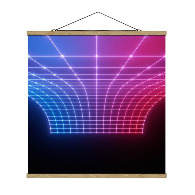 Foto su tessuto da parete con bastone - Luce al neon tridimensionale - Quadrato 1:1