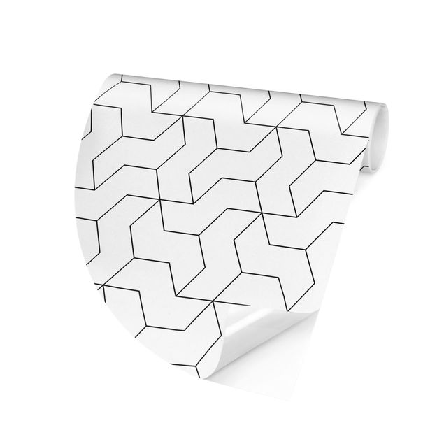 Carta da parati rotonda autoadesiva - modello strutturale tridimensionale