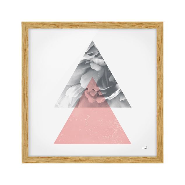 Poster con cornice - Triangoli con fiore