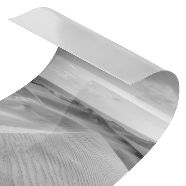 Rivestimento per doccia - Vista delle dune in bianco e nero