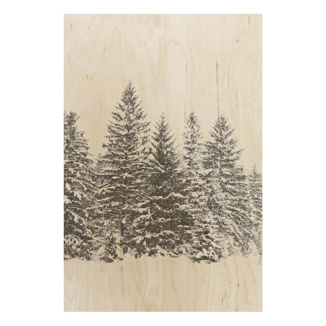 Stampa su legno - Paesaggio invernale scuro