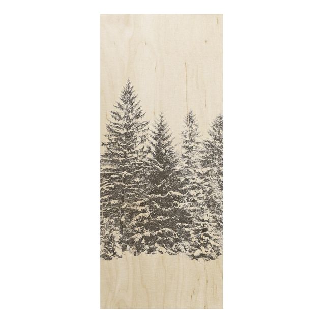 Stampa su legno - Paesaggio invernale scuro