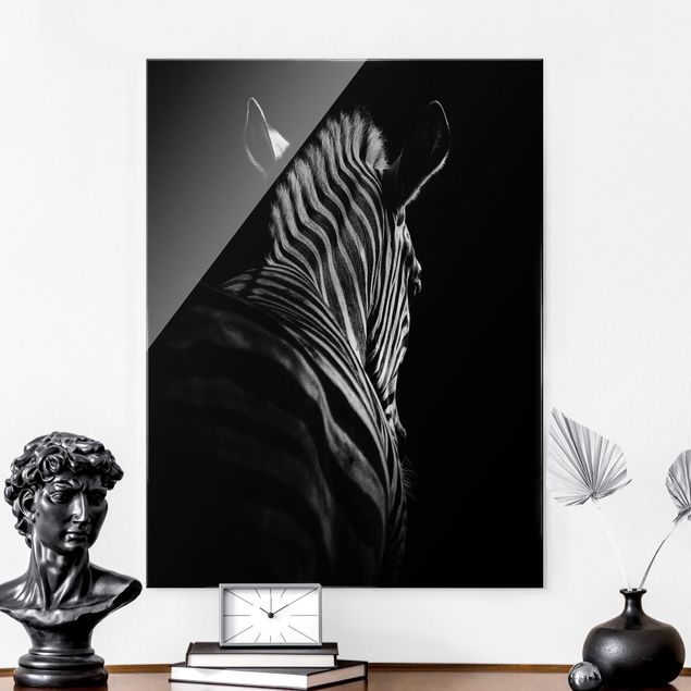 quadri con animali Silhouette Zebra scuro