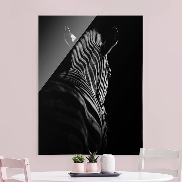 Lavagna magnetica vetro Silhouette Zebra scuro