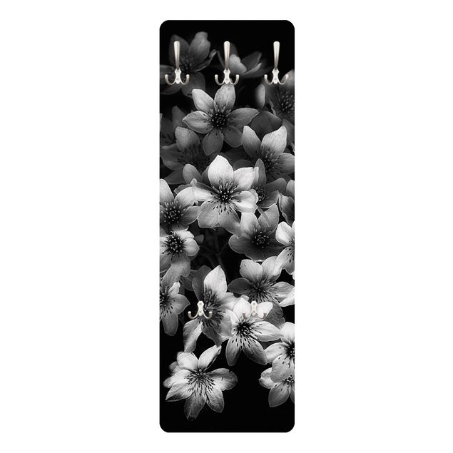 Appendiabiti - Bouquet di clematide su nero