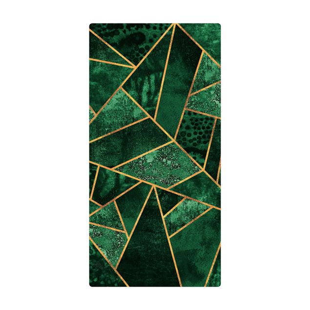 Tappetino di sughero - Smeraldo scuro con oro - Formato verticale 1:2