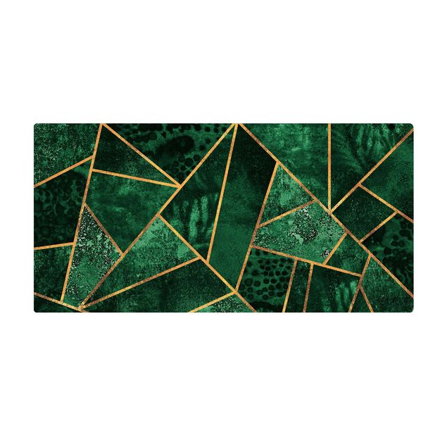Tappetino di sughero - Smeraldo scuro con oro - Formato orizzontale 2:1