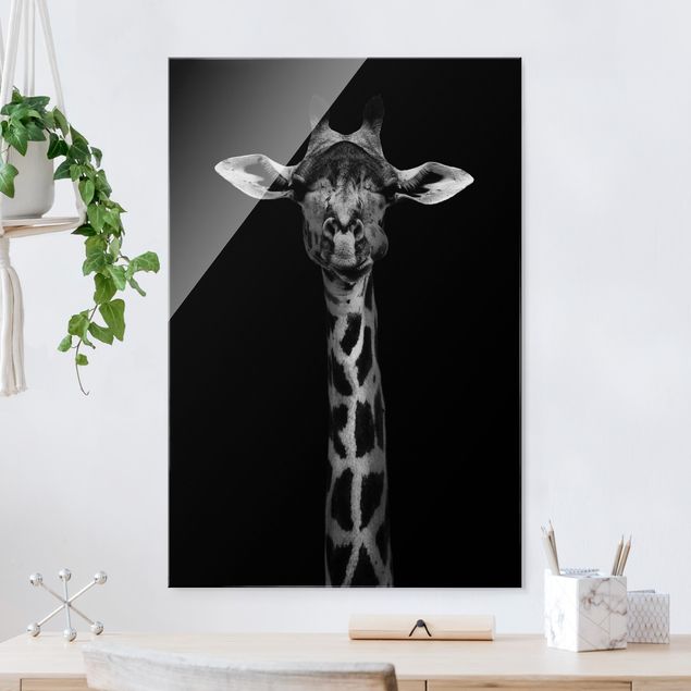 Quadri animali Ritratto di giraffa scura