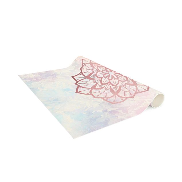 Tappeti orientali Mandala Illustrazione Fiore Rosa Pastello