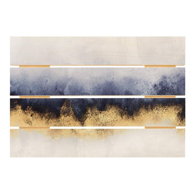 Stampa su legno - Elisabeth Fredriksson - Cielo nuvoloso con oro - Orizzontale 2:3